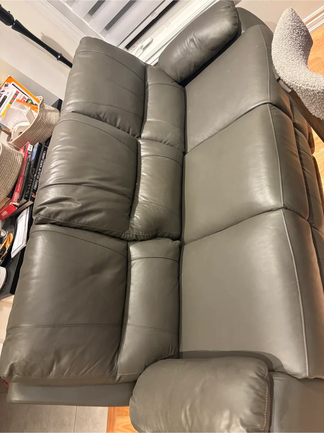 GREY Leather Sofa - AS IS image indicator(3)