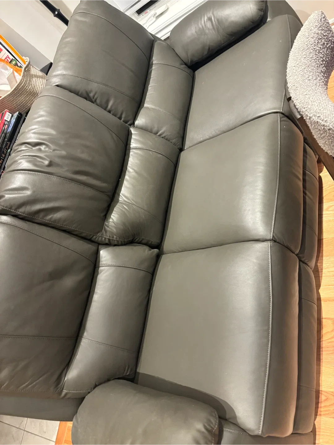 GREY Leather Sofa - AS IS image indicator(2)