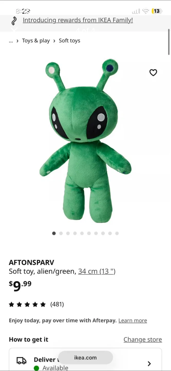 IKEA Plush lot (Alien, Shark & Elephant) image indicator(4)