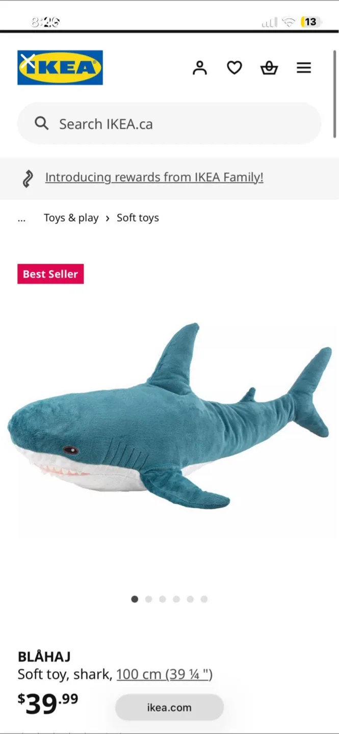 IKEA Plush lot (Alien, Shark & Elephant) image indicator(2)