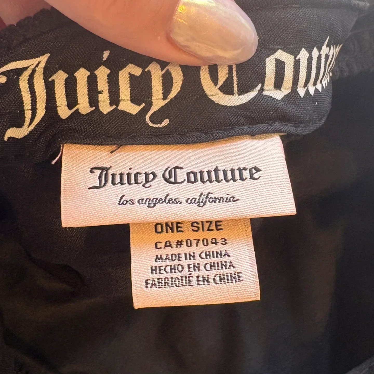 Juicy Couture Black Corduroy Gold Baker Boy Cap Newsboy Hat image indicator(5)