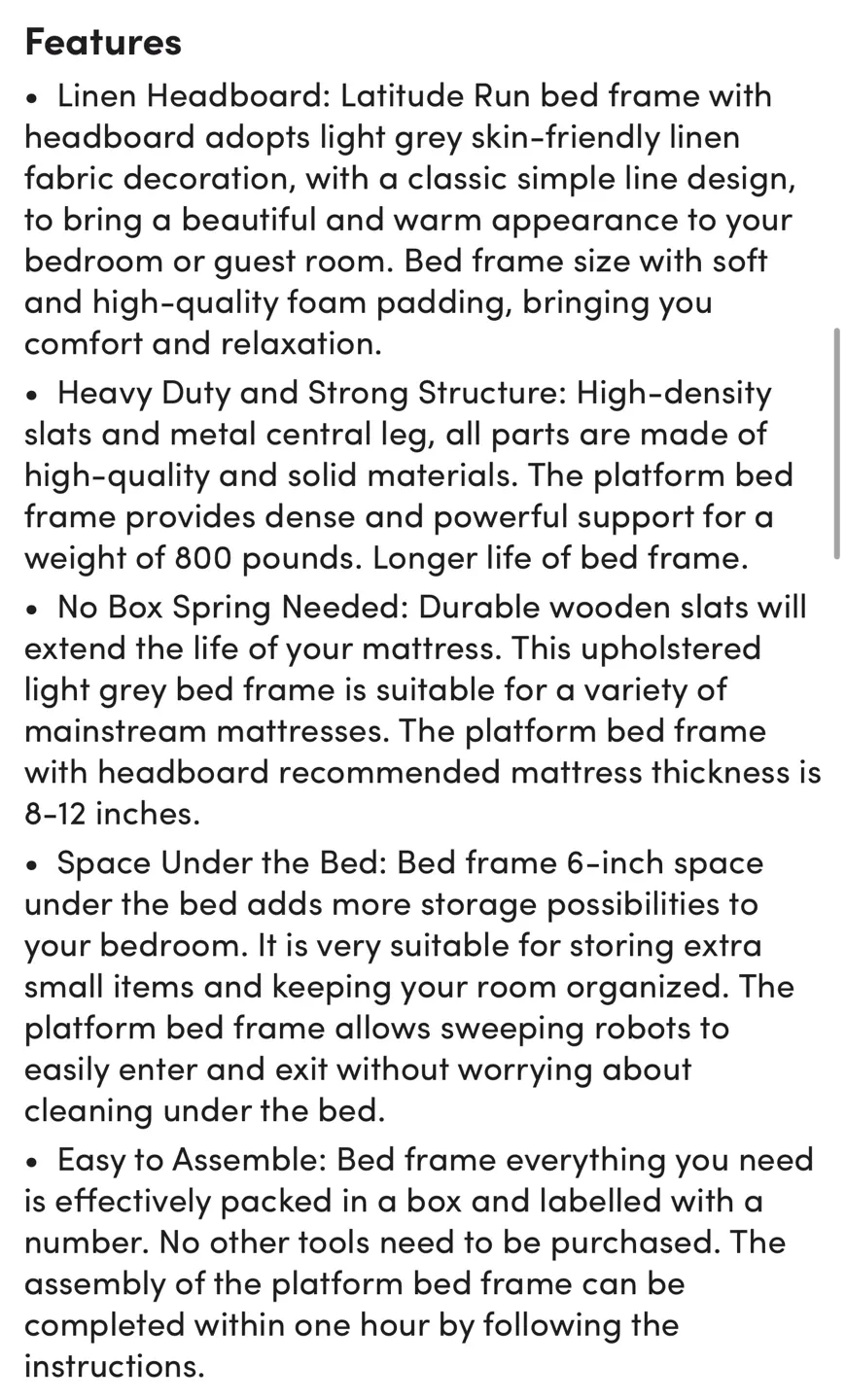 Queen Size Bed Frame with queen size mattress image indicator(5)