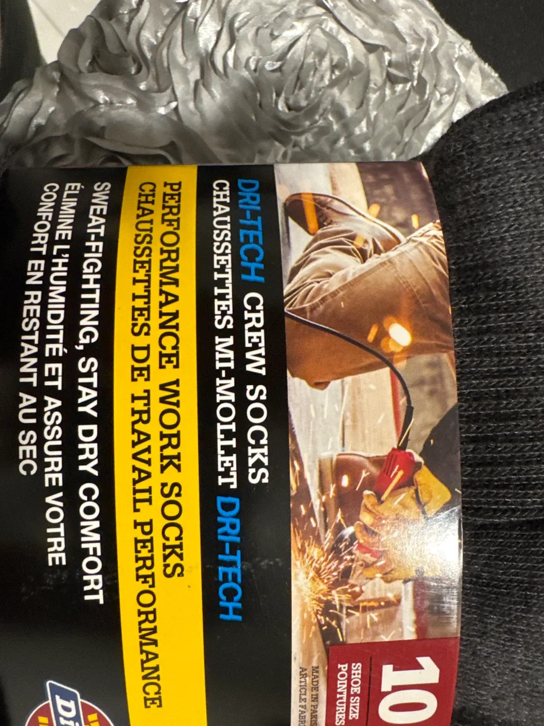 Dickies Dri-Tech Crew Socks, Size 10, Grey image indicator(3)