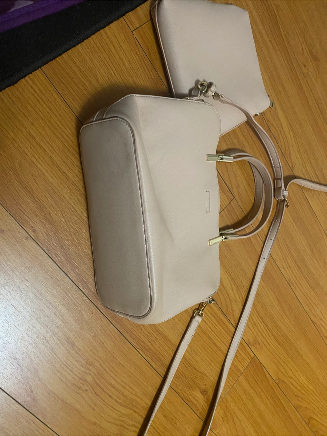 Light Pink Tote Bag with Crossbody Strap - photo 5