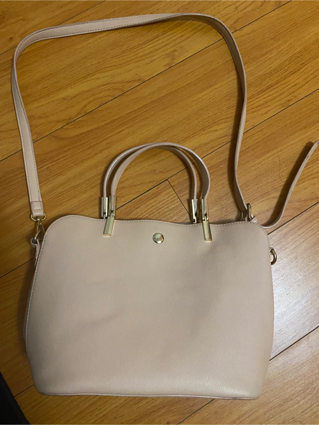 Light Pink Tote Bag with Crossbody Strap