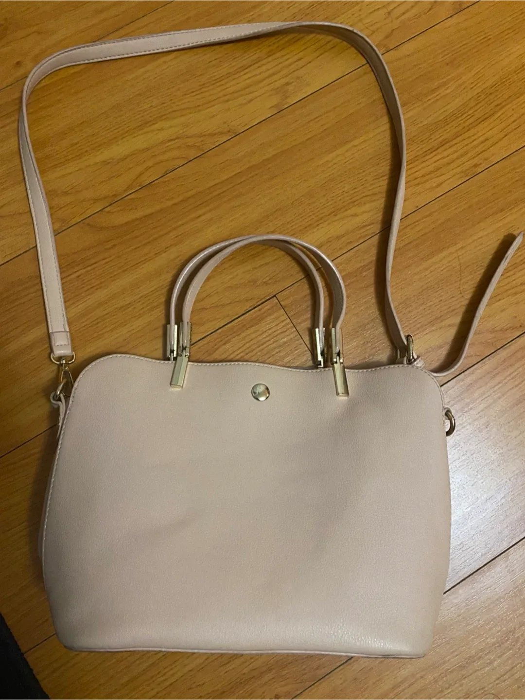 Light Pink Tote Bag with Crossbody Strap