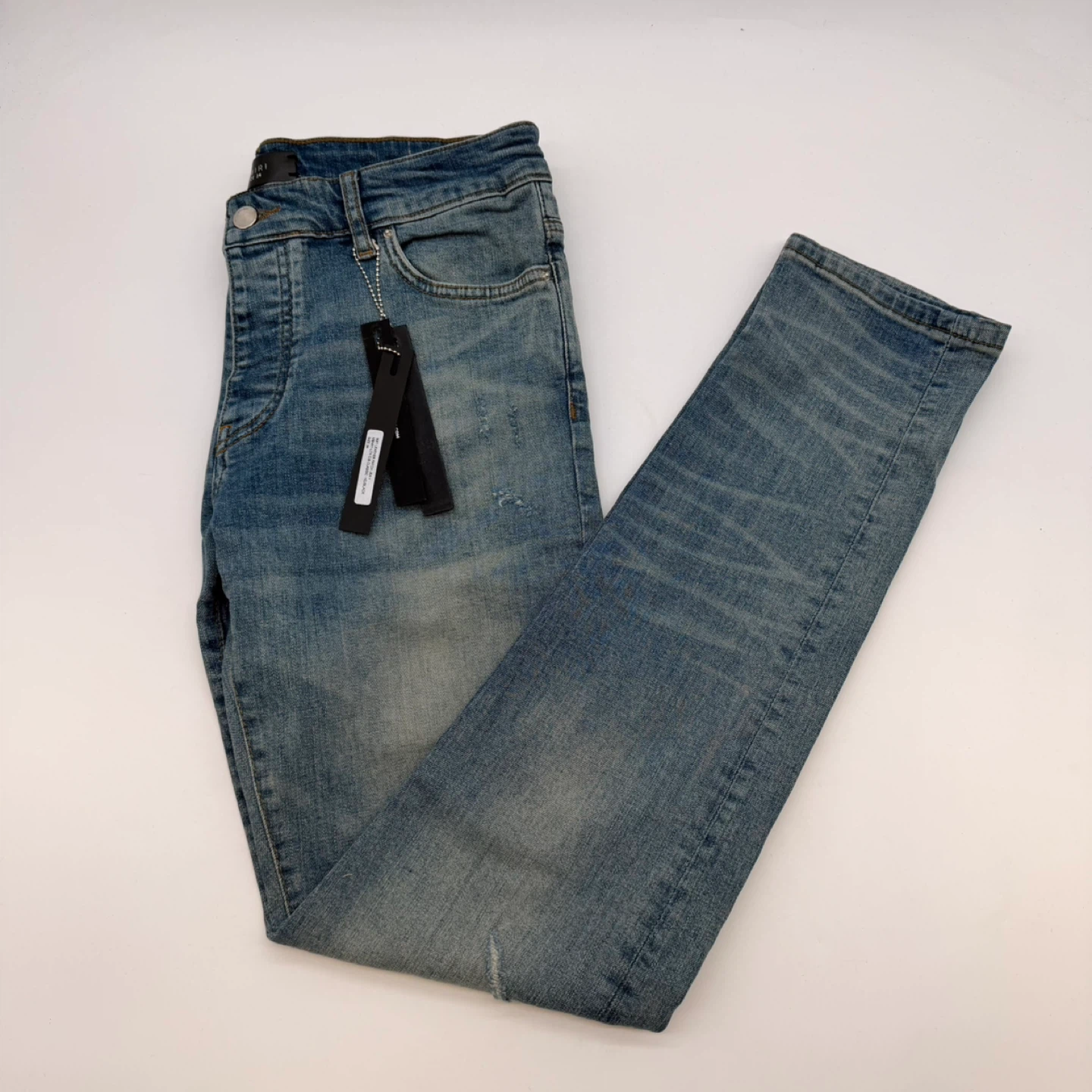 AMIRI Men’s Slim Plaid Appliqué Jeans – Size 34 (Brand New) - photo 2