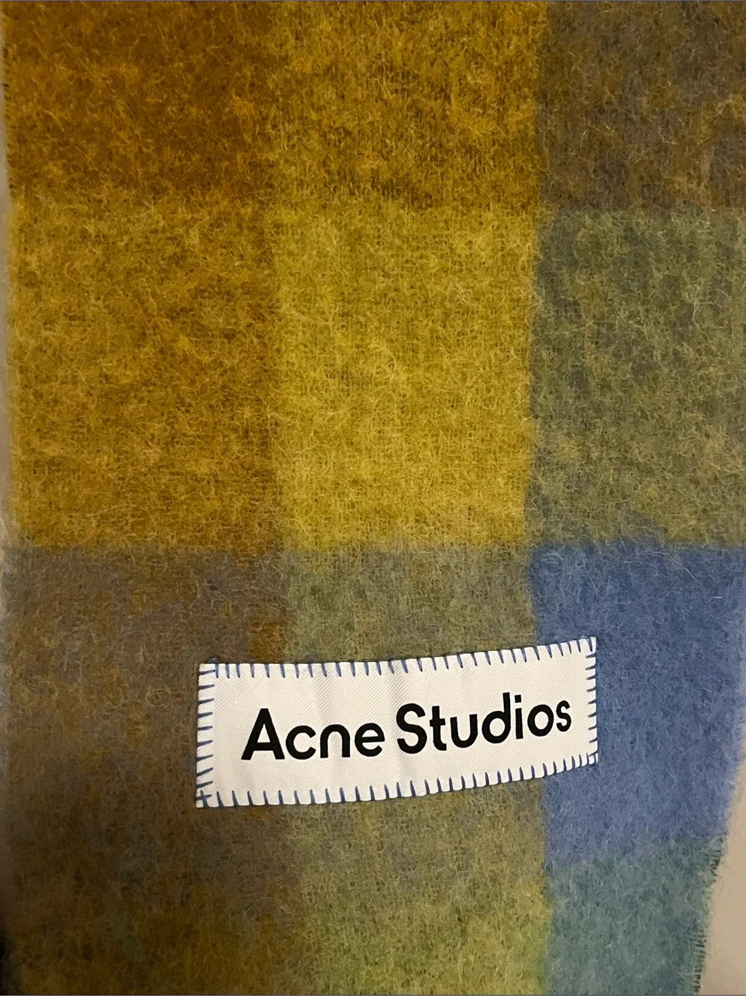 Acne Studios Multicolour Mohair Checked Scarf image indicator(2)