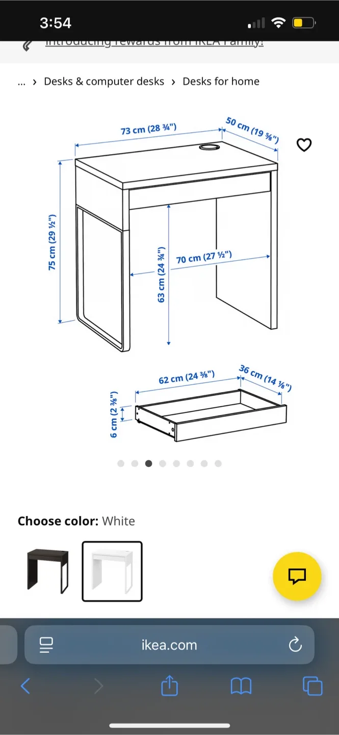Ikea White Desk, 73x50cm image indicator(3)
