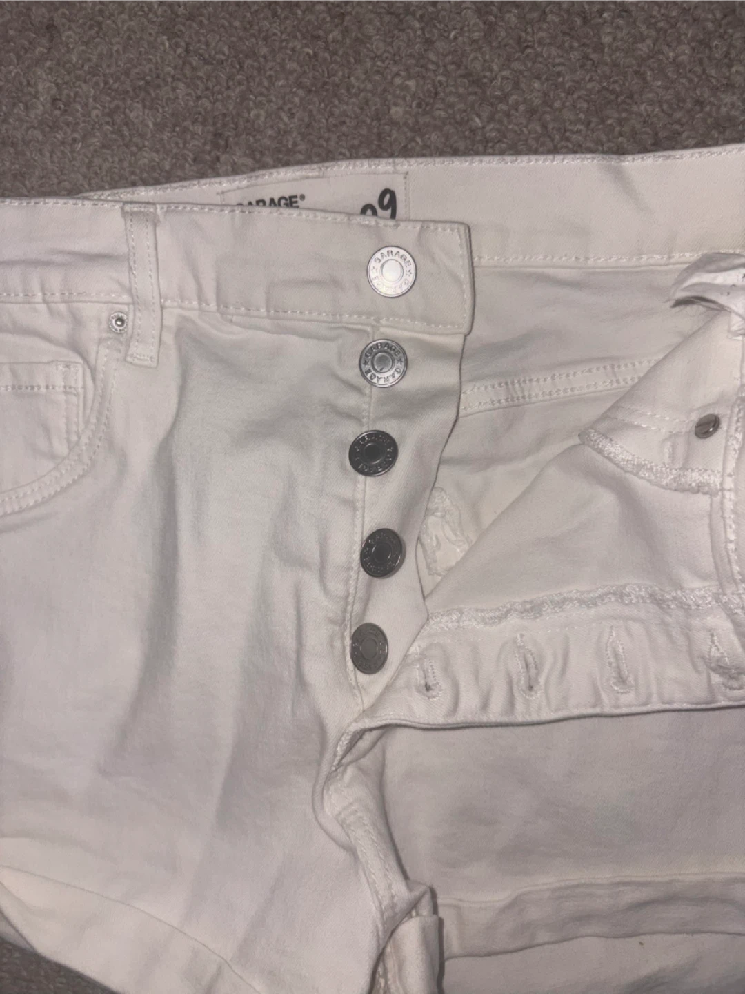 Garage White Denim Shorts - Size 9 - photo 2