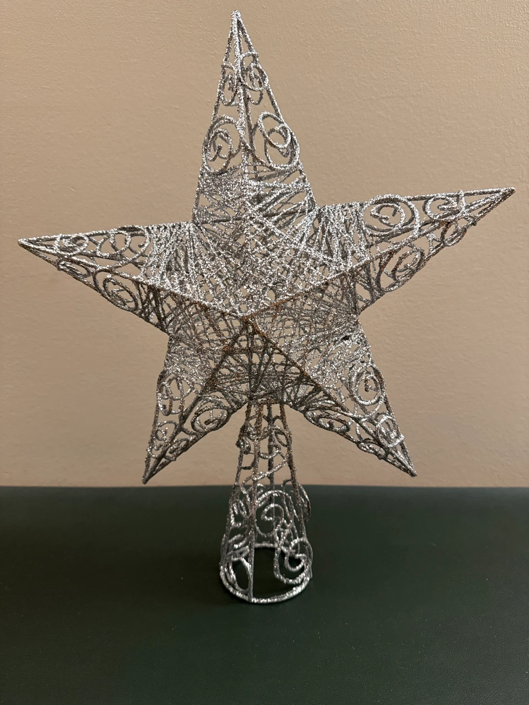 Silver Wire Star Christmas Tree Topper