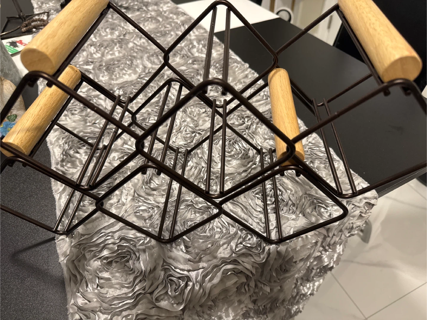 Metal & Wood Wine Rack