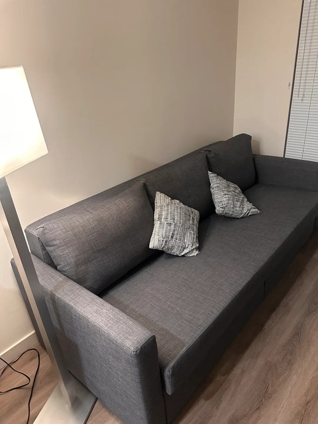 IKEA Grey Sofa Bed with Pillows/Cushions image indicator(2)