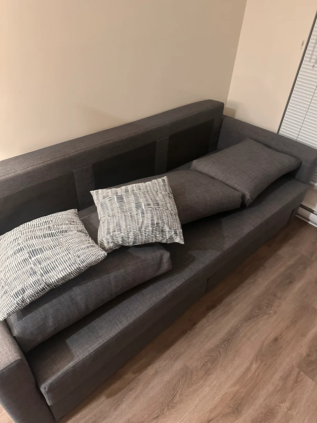 IKEA Grey Sofa Bed with Pillows/Cushions image indicator(5)
