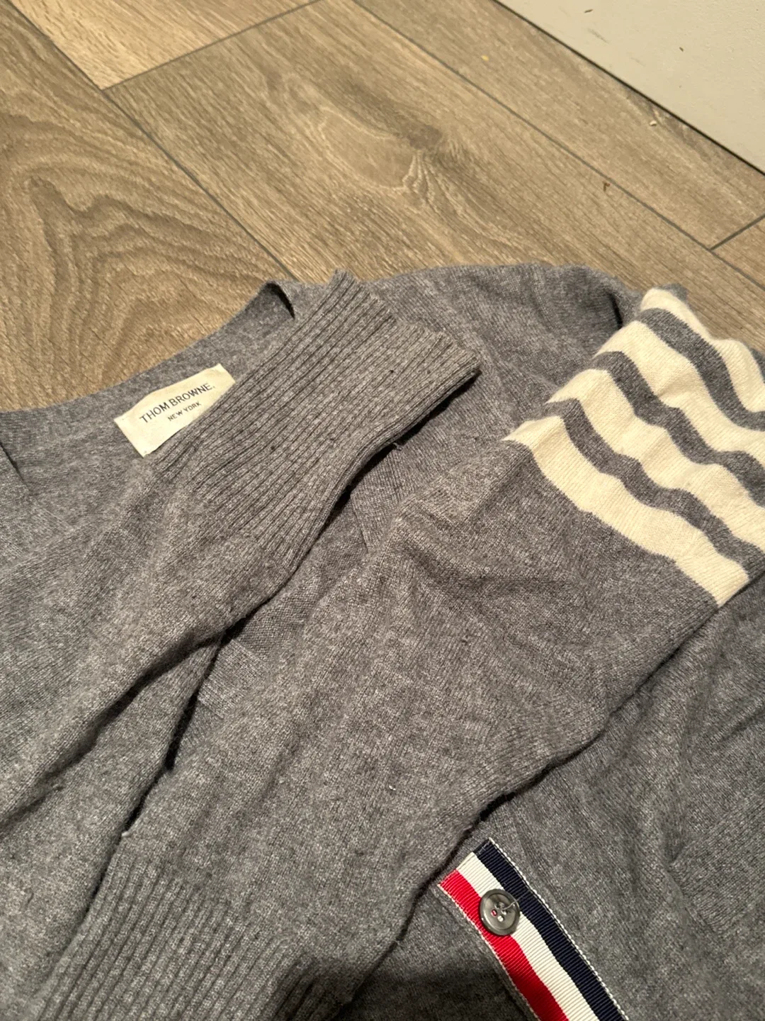 Thom Browne Grey Cardigan image indicator(3)