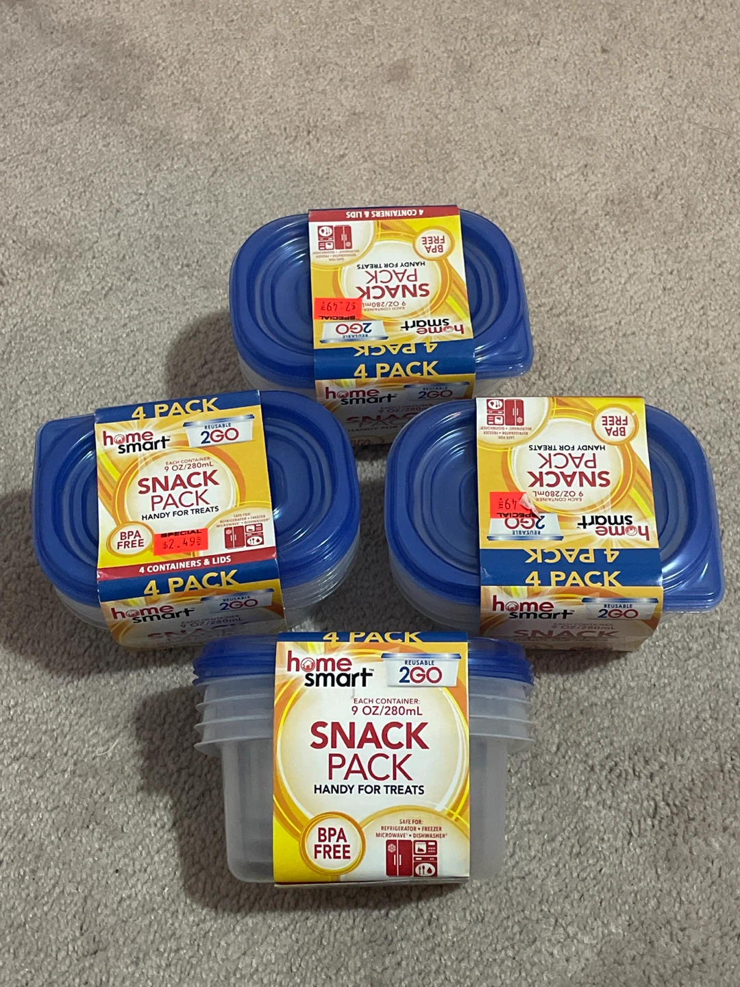 Snack Pack Containers - 4 Pack