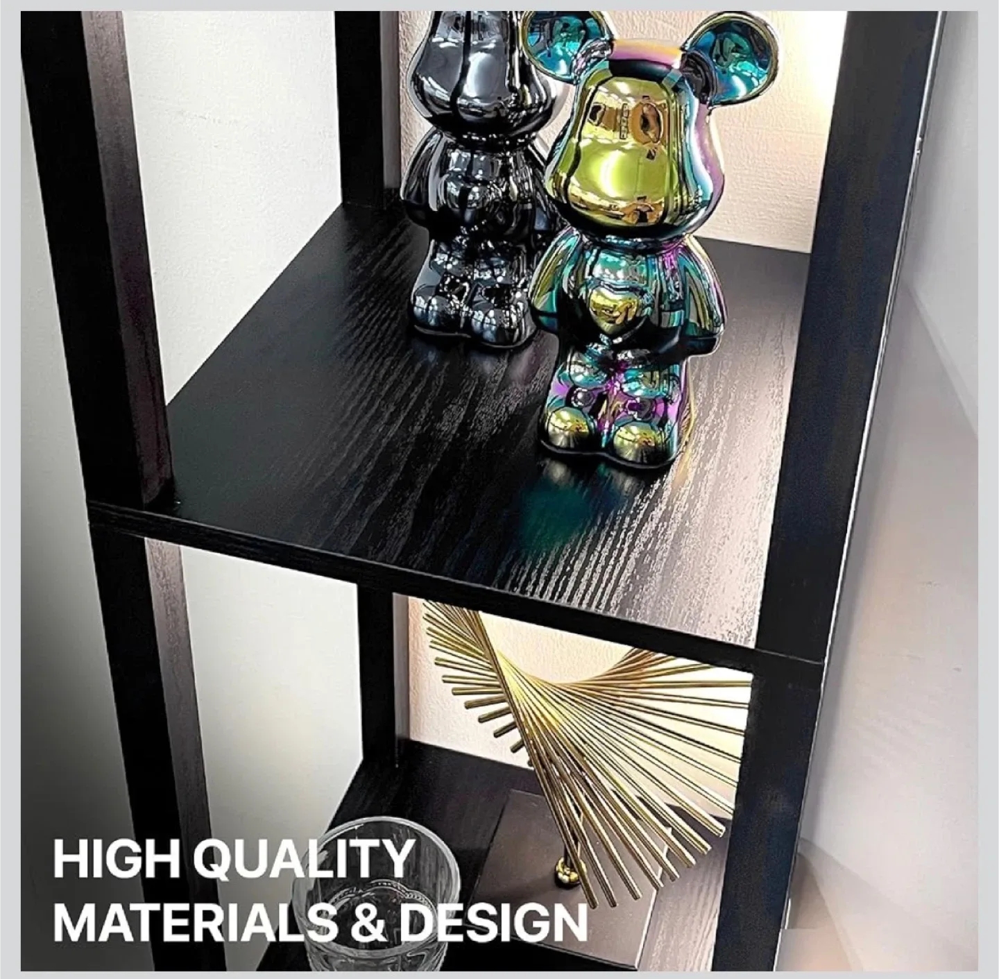 Black Bookshelf with 4 Shelves image indicator(3)