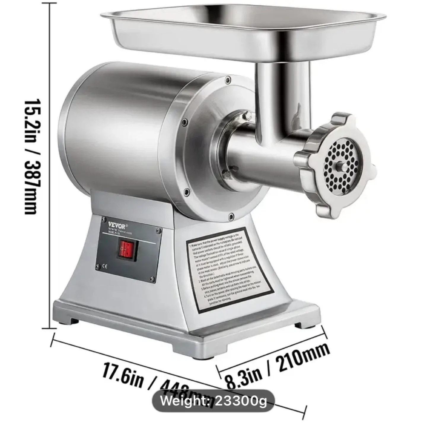 VEVOR Commercial Meat Grinder image indicator(7)
