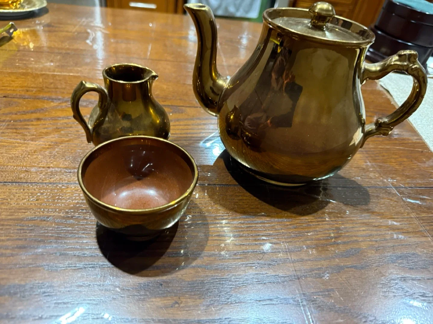 Vintage Gold Teapot Set – Gibson & Sons, Made in England image indicator(4)