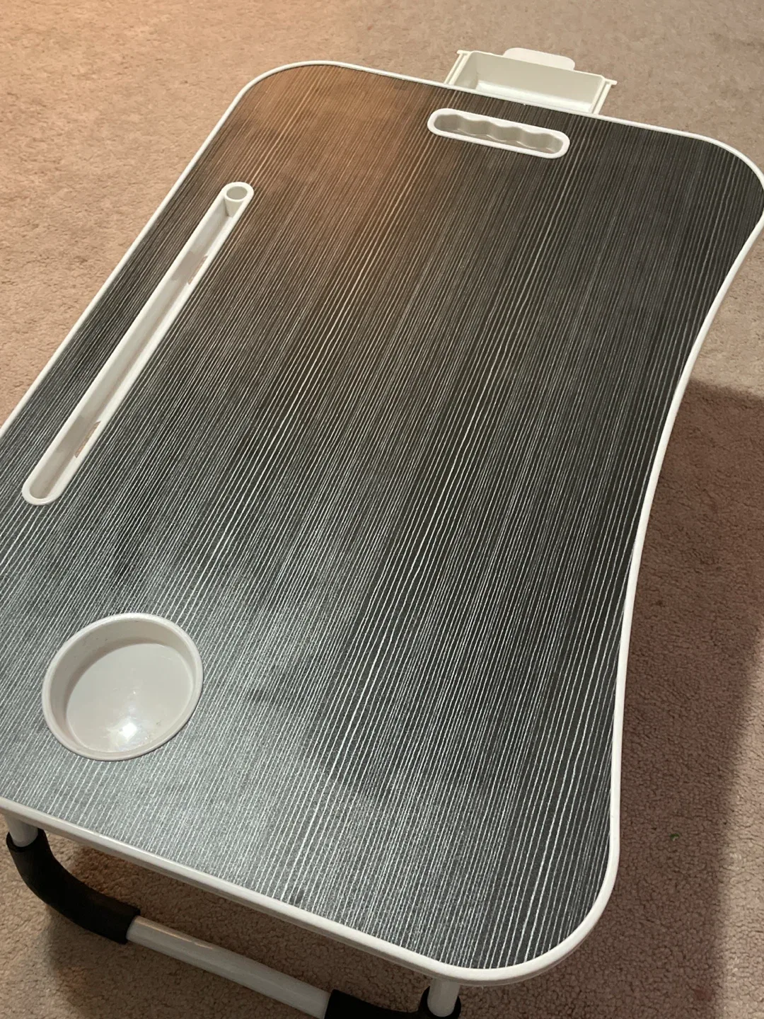 Folding Bed Table with Cup Holder & Tablet Slot image indicator(2)