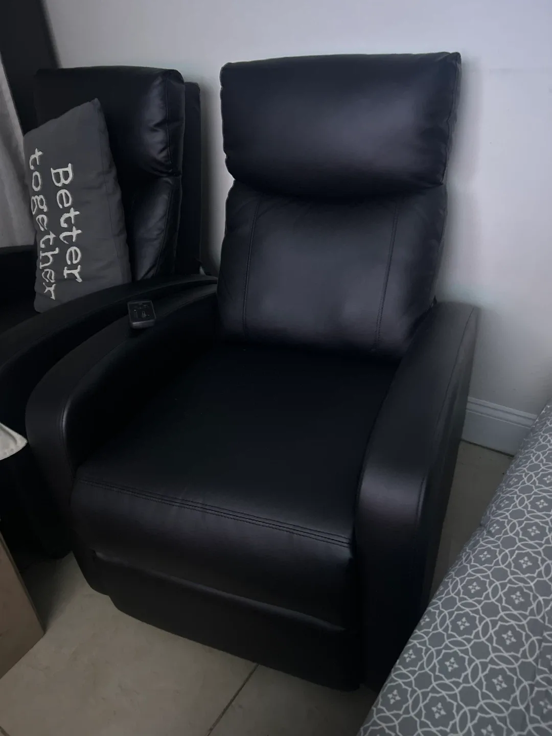 Black Leather Recliner Chair