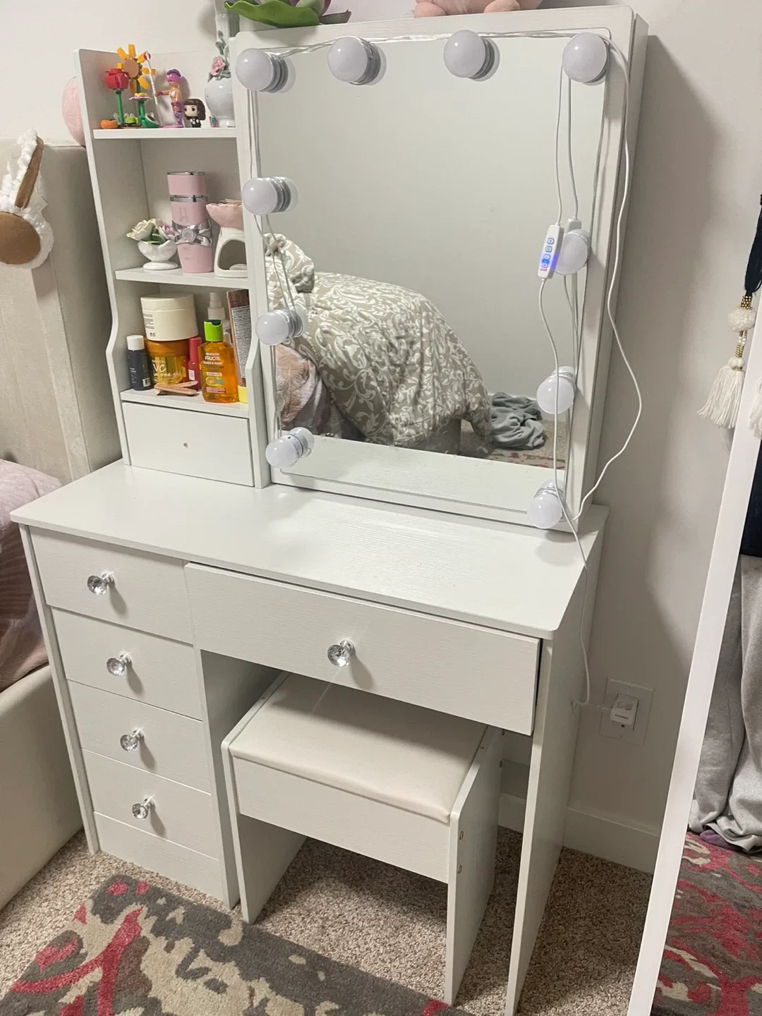 Vanity Makeup Table with Lighted Mirror image indicator(3)