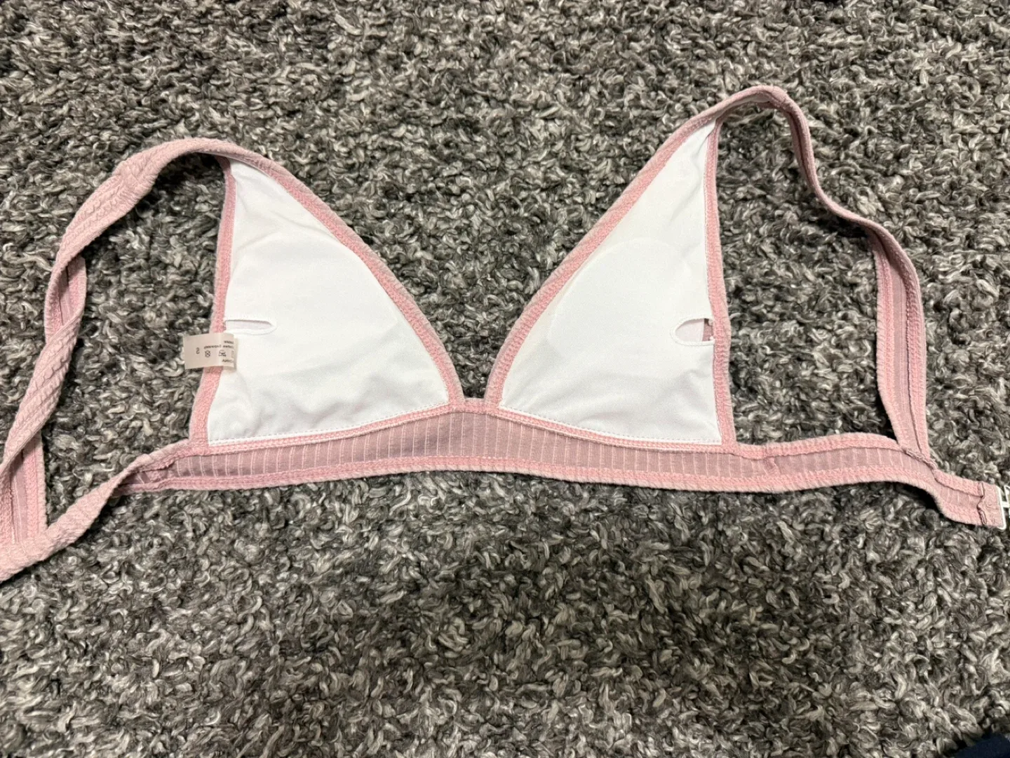 Pink Ribbed Bikini Top - Size S image indicator(2)