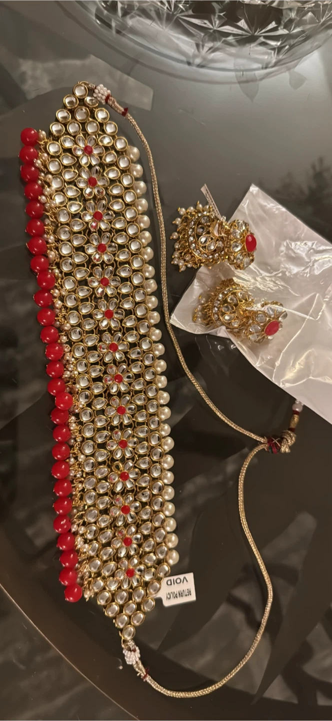 Aheli Choker Necklace with Earrings - Indian Jewellery - photo 2