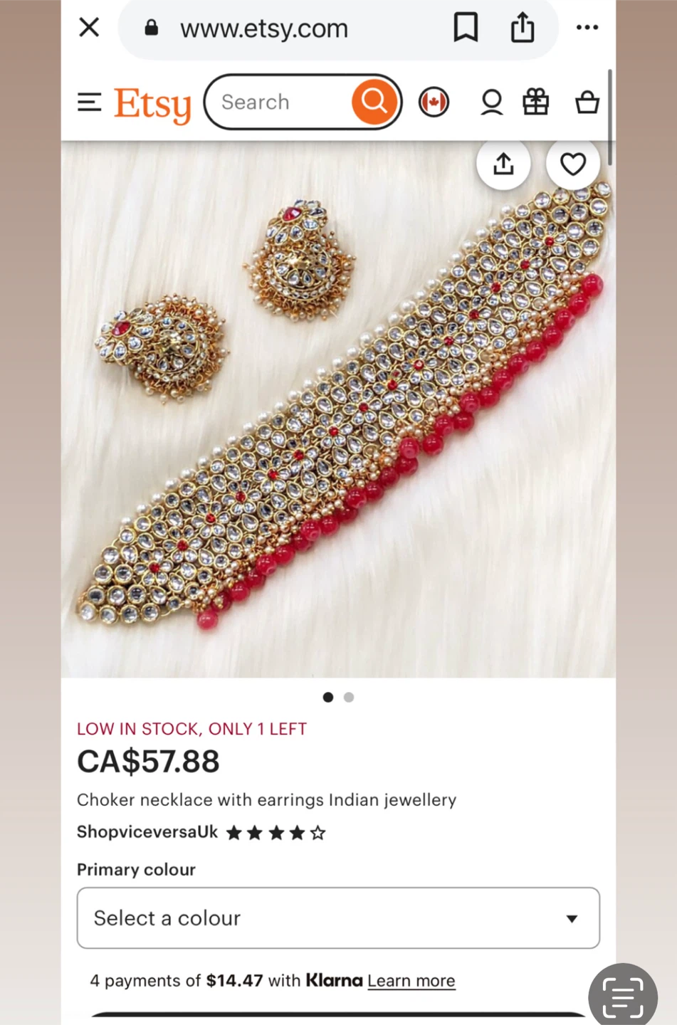 Aheli Choker Necklace with Earrings - Indian Jewellery
