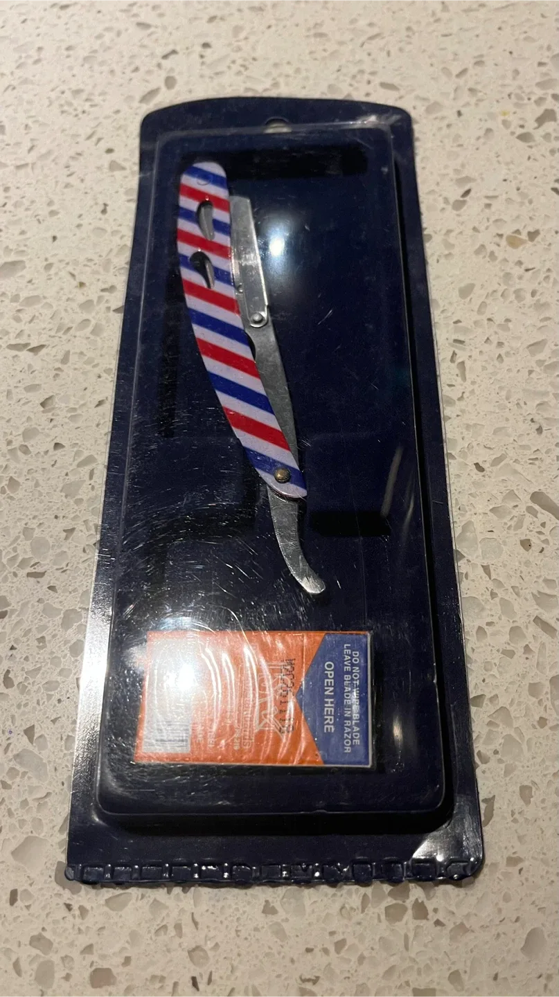 New Barber Straight Edge Razor with Blades thumbnail