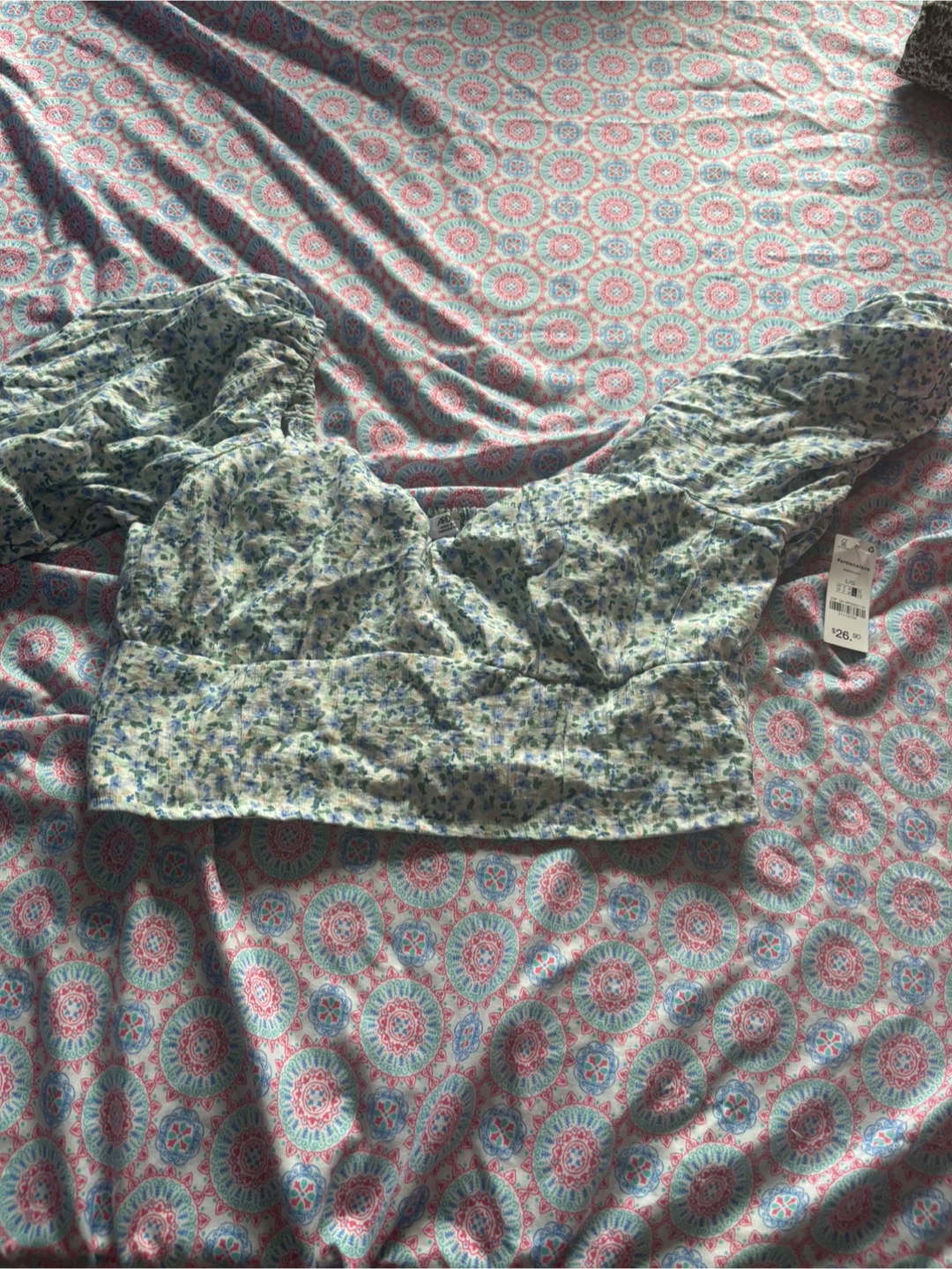 Ardene Floral Crop Top - Size L