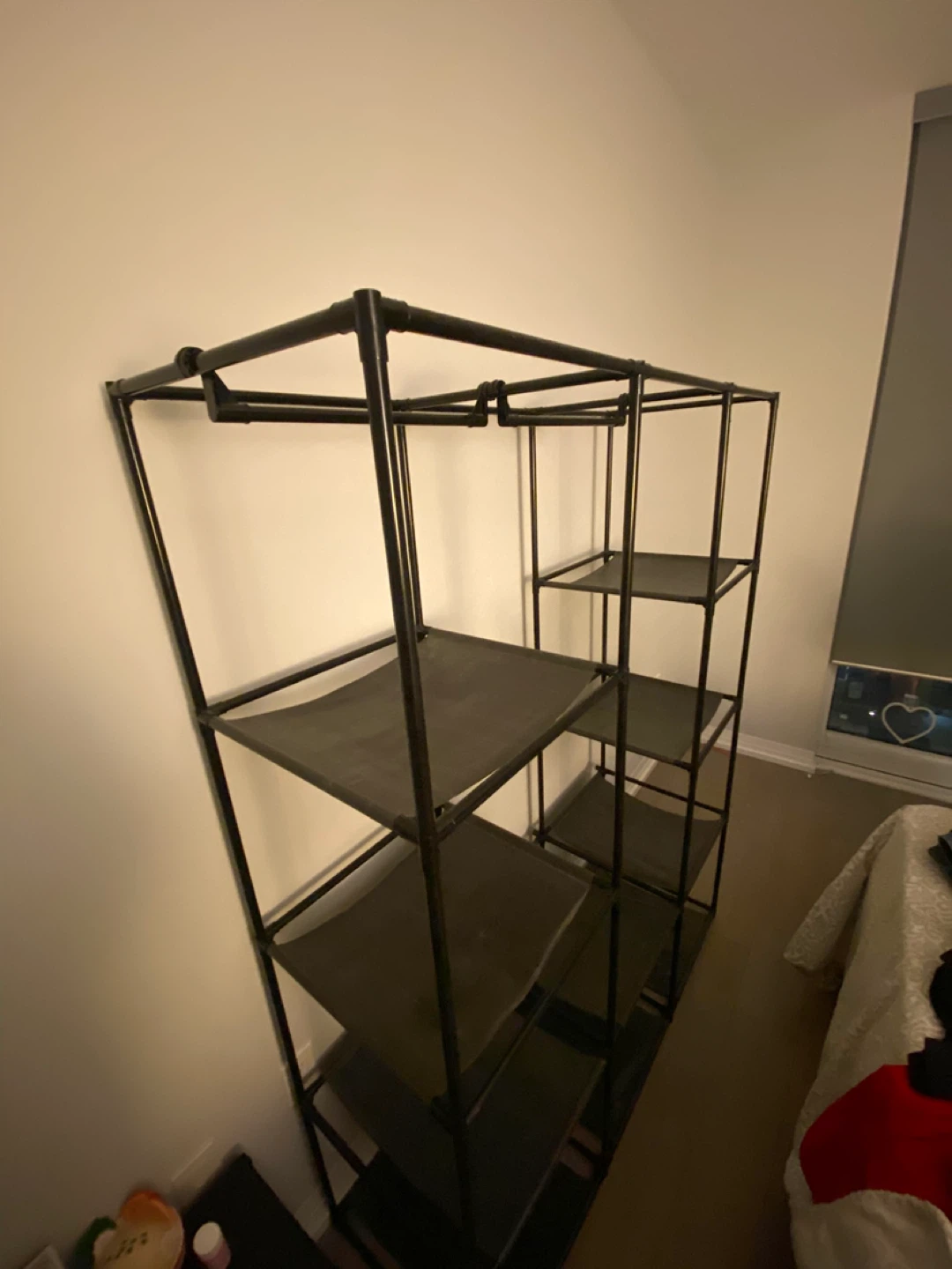 Black Metal Frame Shelf Unit - photo 3