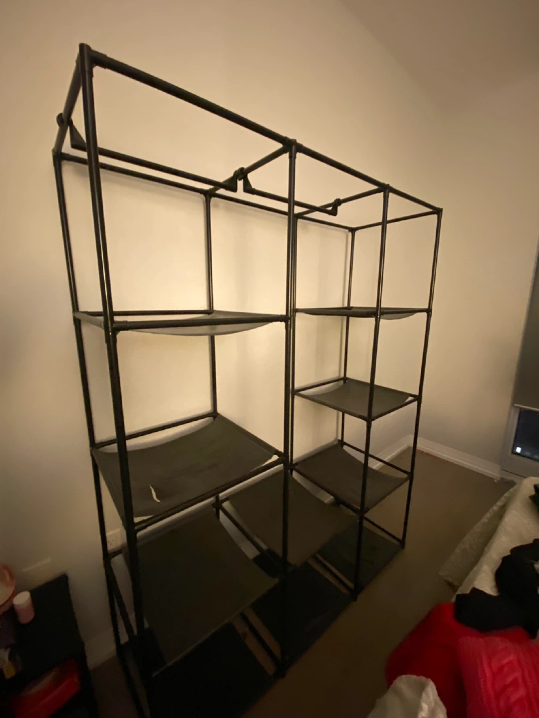 Black Metal Frame Shelf Unit