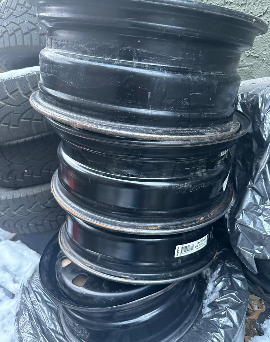 Set of 4 Black Steel Wheels size 17