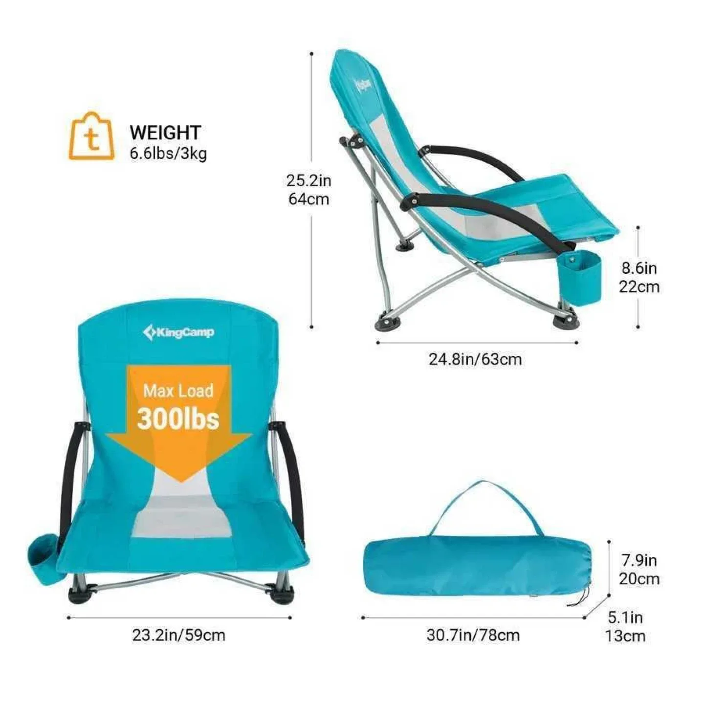 KingCamp Beach Chair - Lightweight Folding Chair image indicator(2)