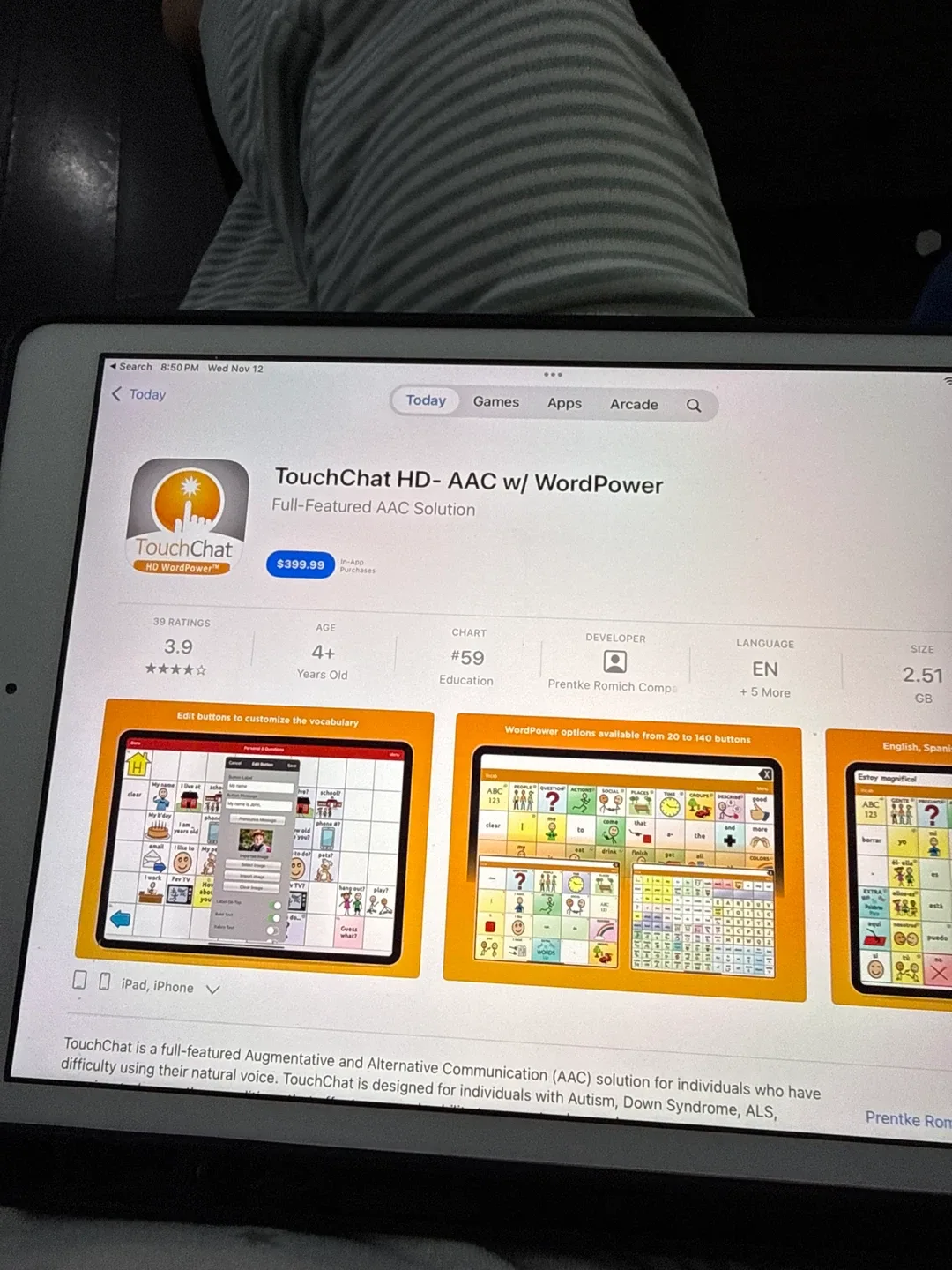 TouchChat HD - AAC w/ WordPower App for iPad image indicator(3)