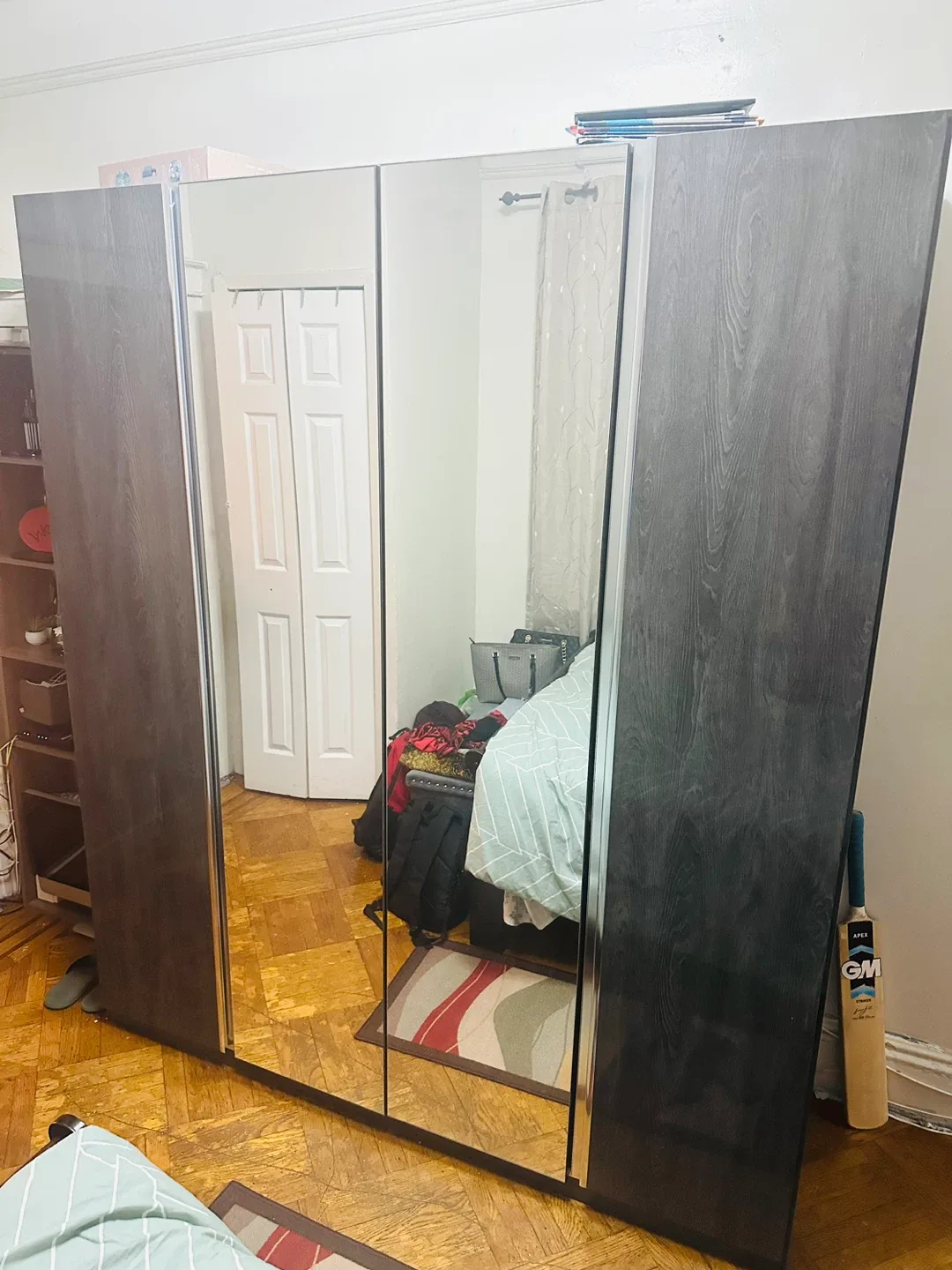 Large Wardrobe with Mirrored Doors