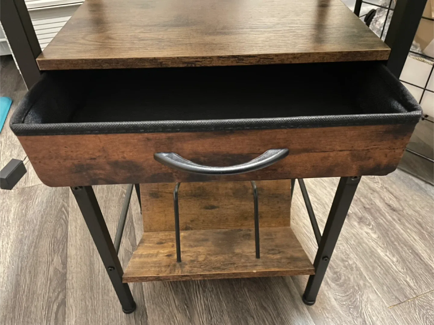 Brown Wood & Metal Side Table image indicator(4)