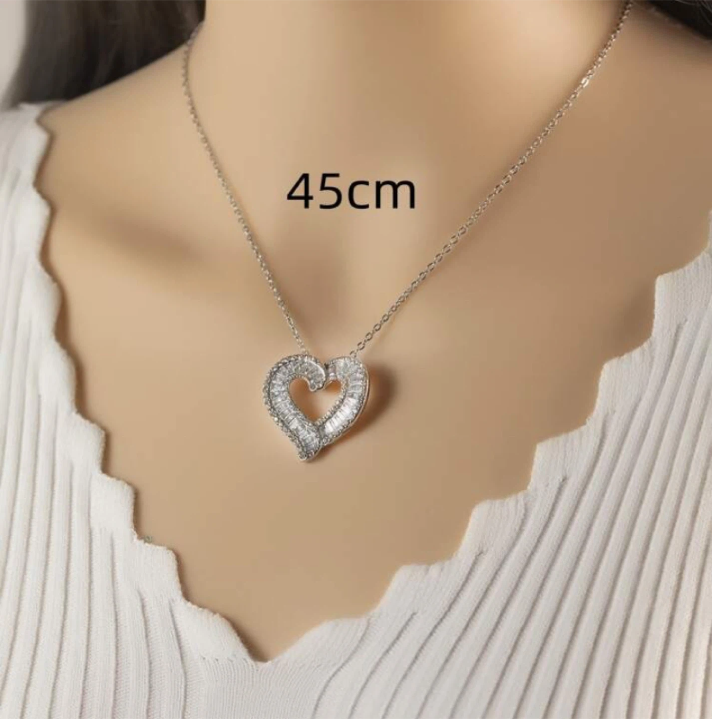 Heart Necklace & Earrings Set - Cubic Zirconia - photo 3