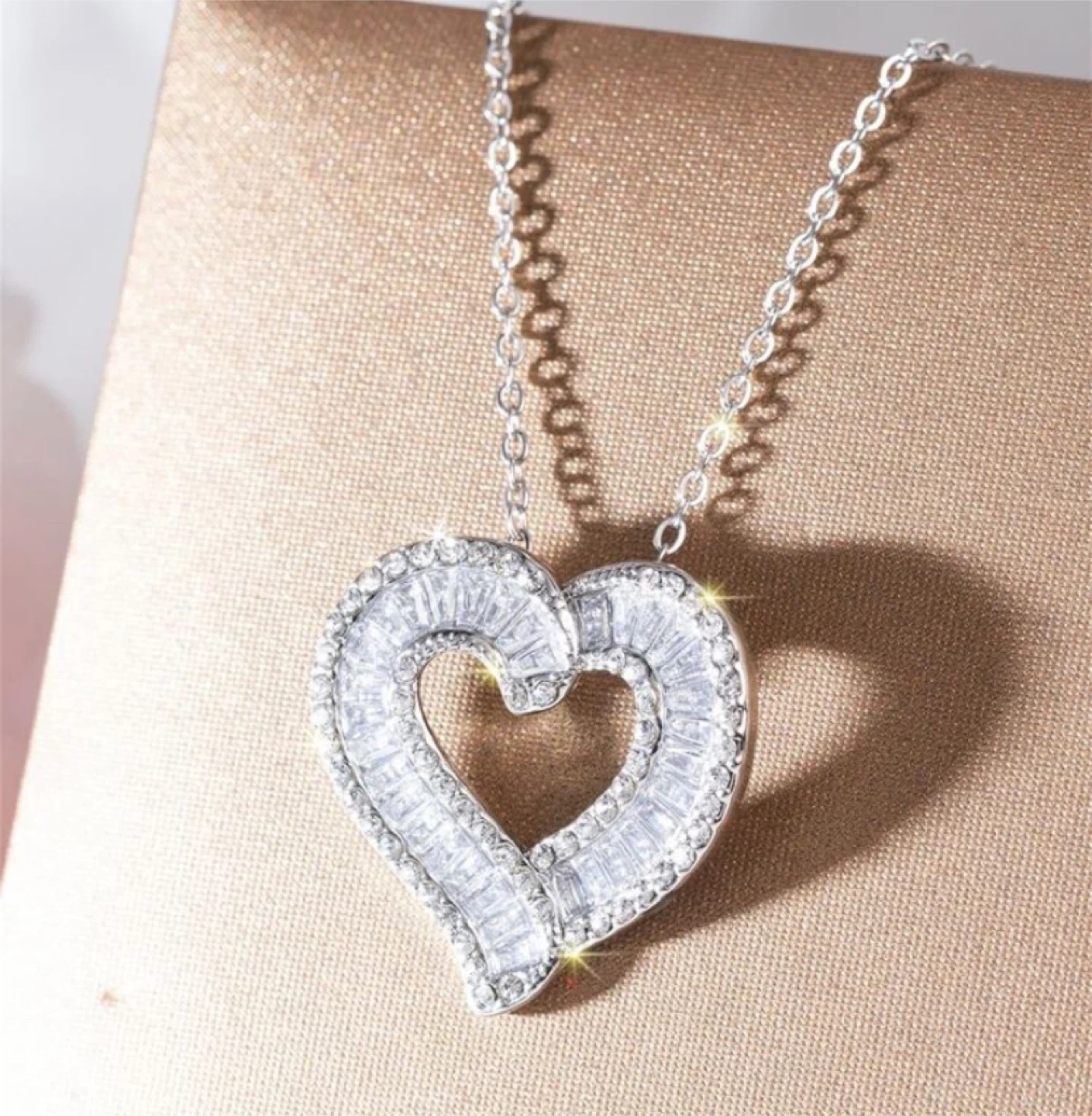 Heart Necklace & Earrings Set - Cubic Zirconia - photo 2