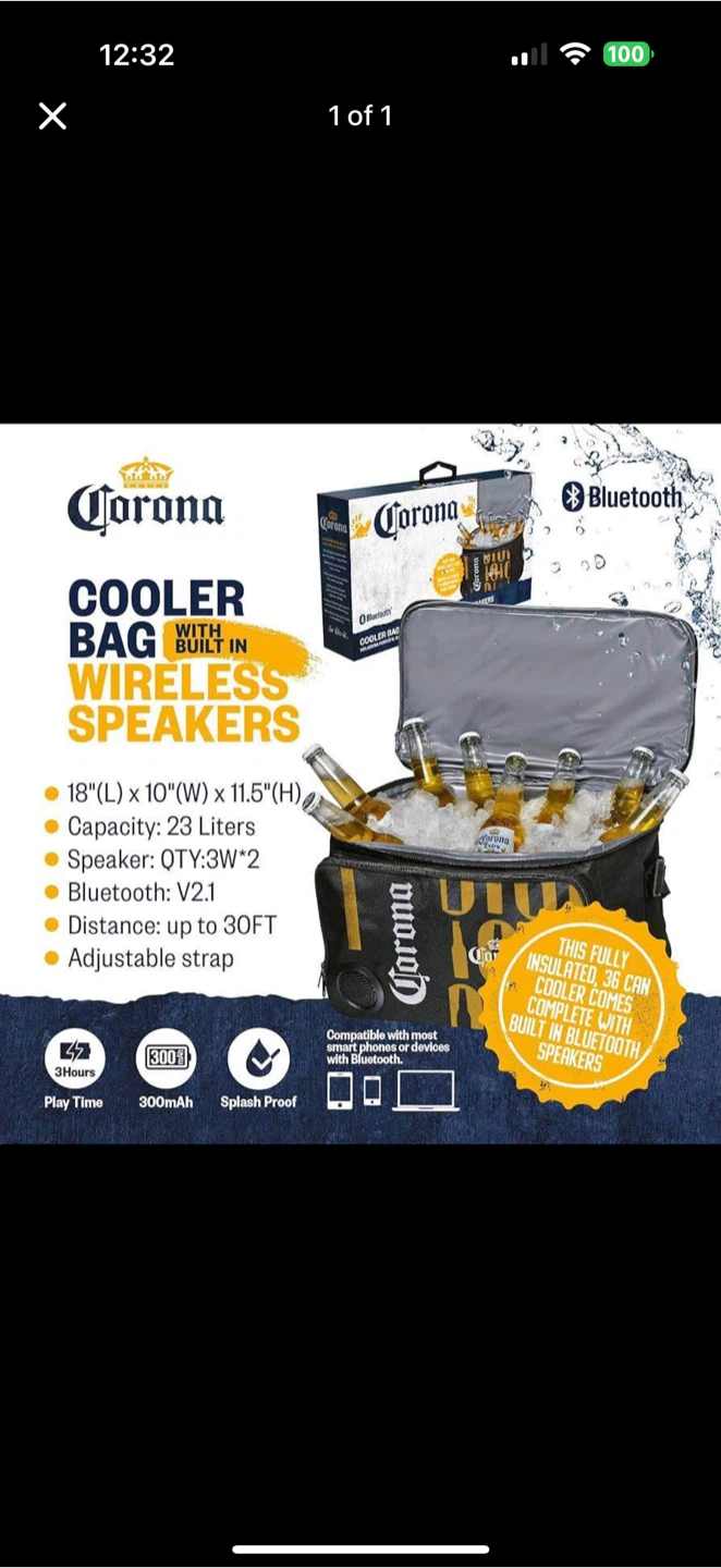 Corona Cooler Bag with Wireless Speakers