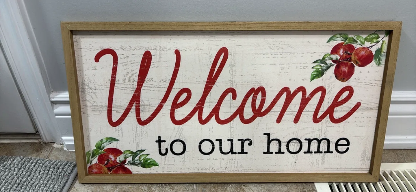 Welcome to Our Home Apple Sign