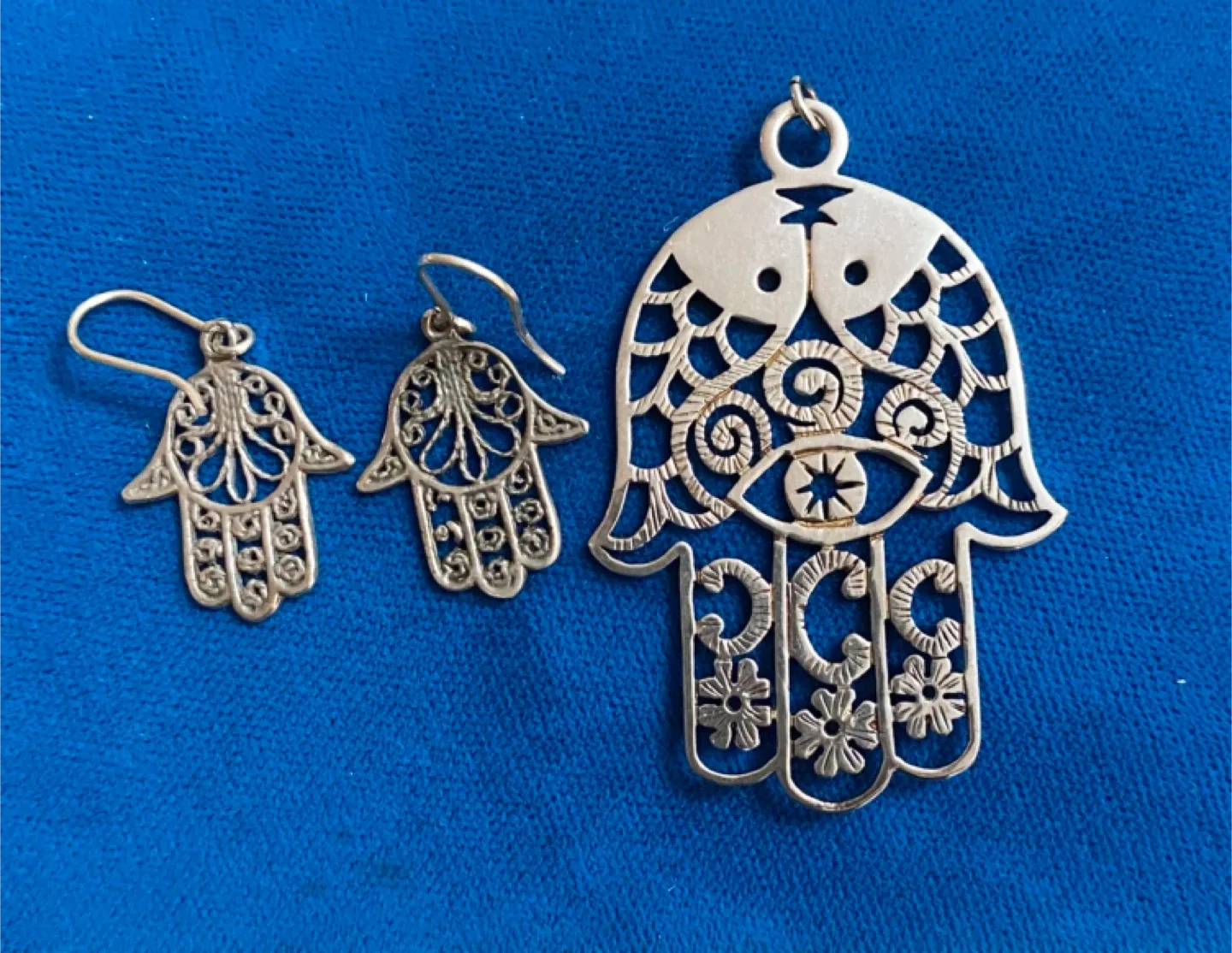 Hamsa Earrings & Pendant Set thumbnail