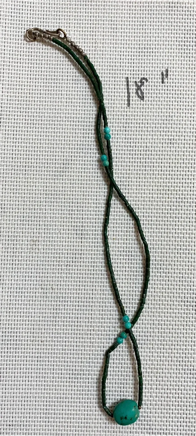 Turquoise Beaded Necklace - 18 inch thumbnail