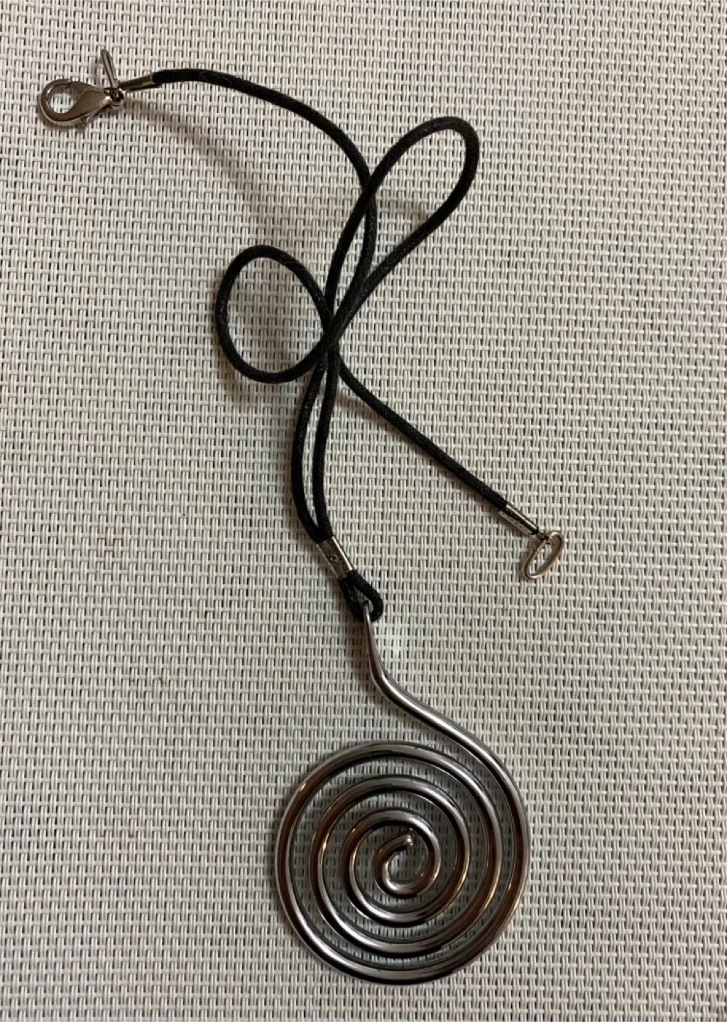 Spiral Pendant Necklace - Silver Tone