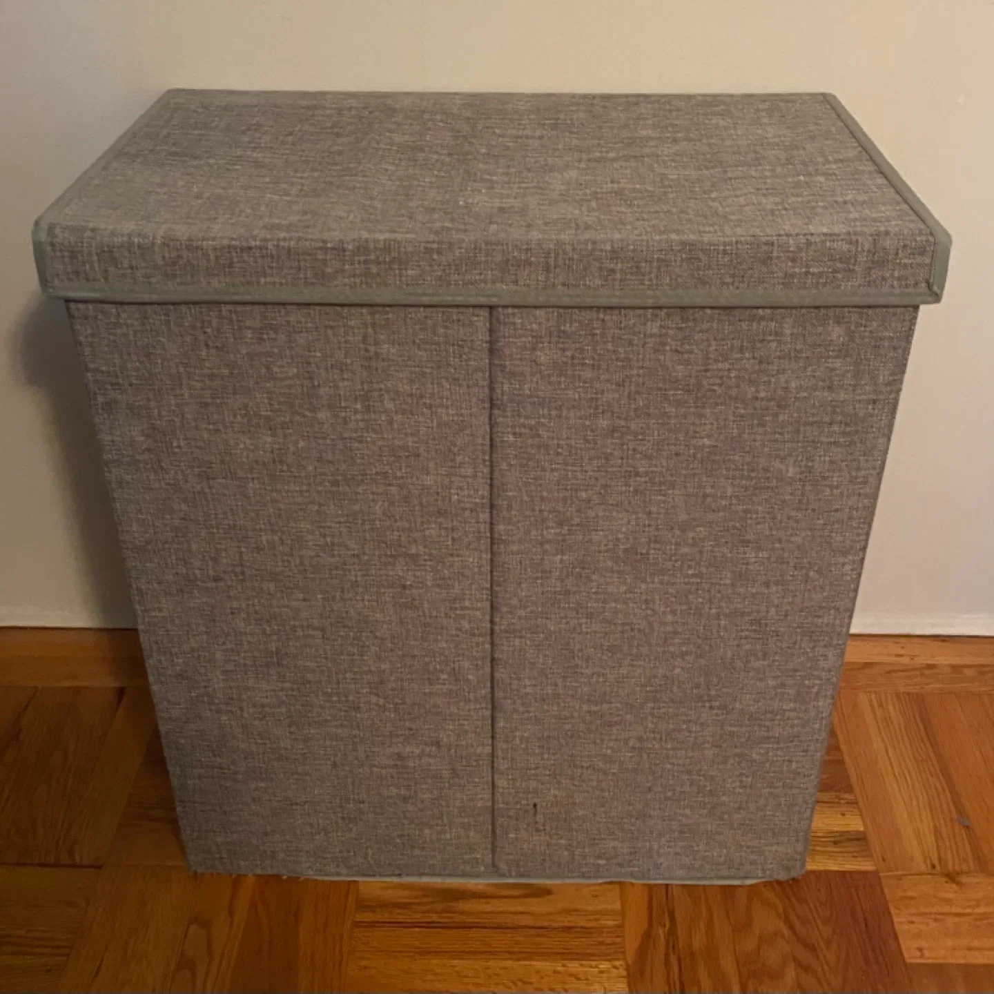 Grey Fabric Laundry Hamper with Lid thumbnail