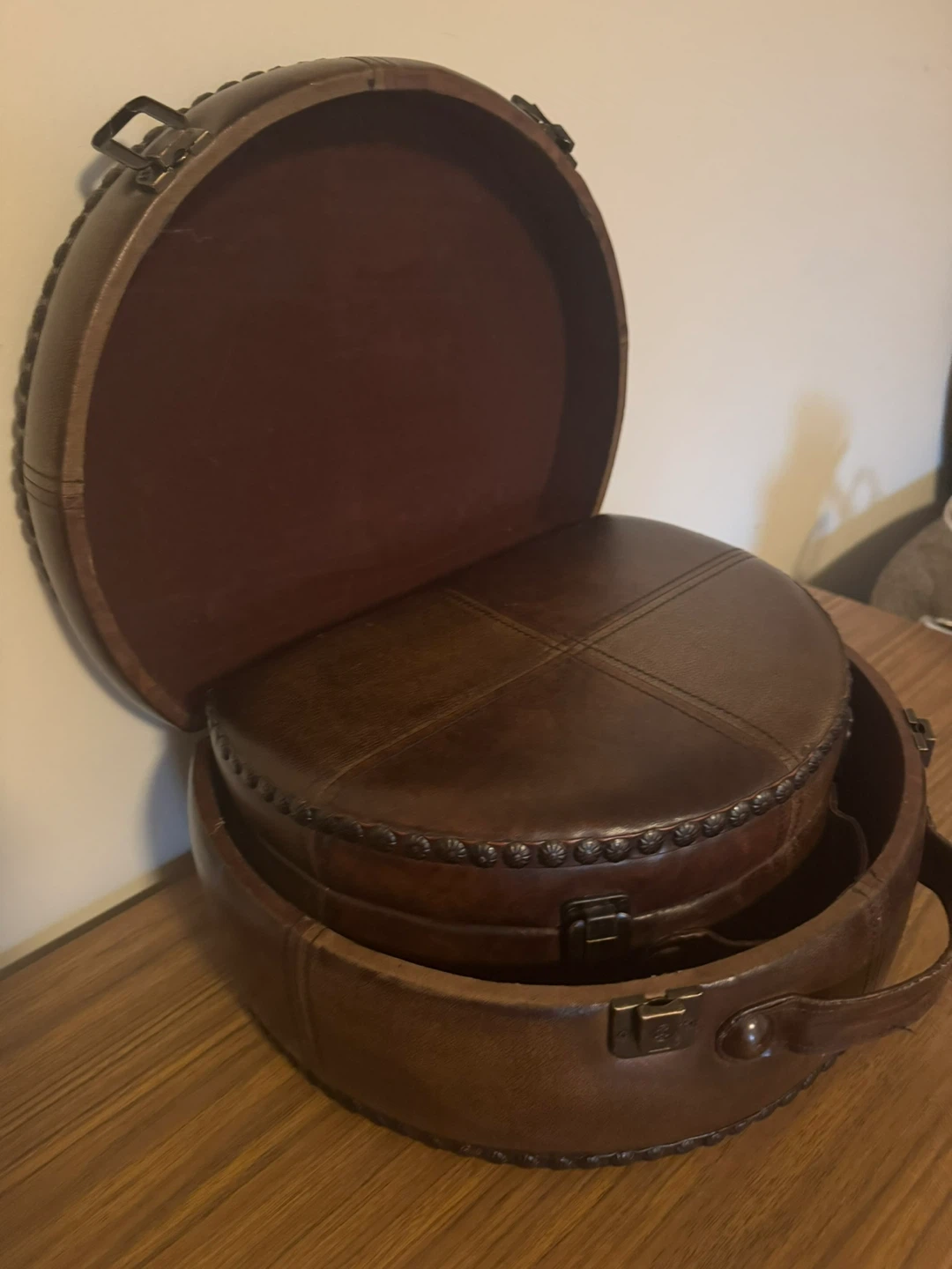 Decorative Brown Faux Leather Storage Trunk Set - photo 3
