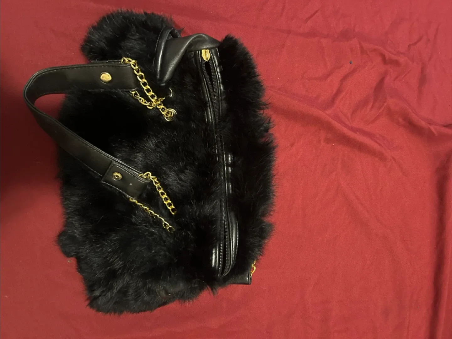 Black Furry Handbag thumbnail