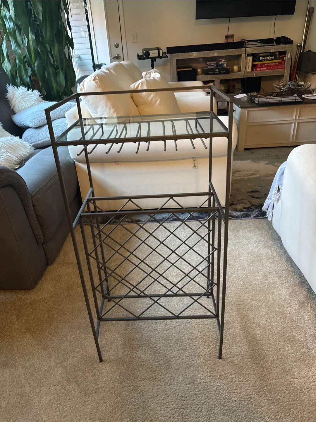 Metal & Glass Wine Rack