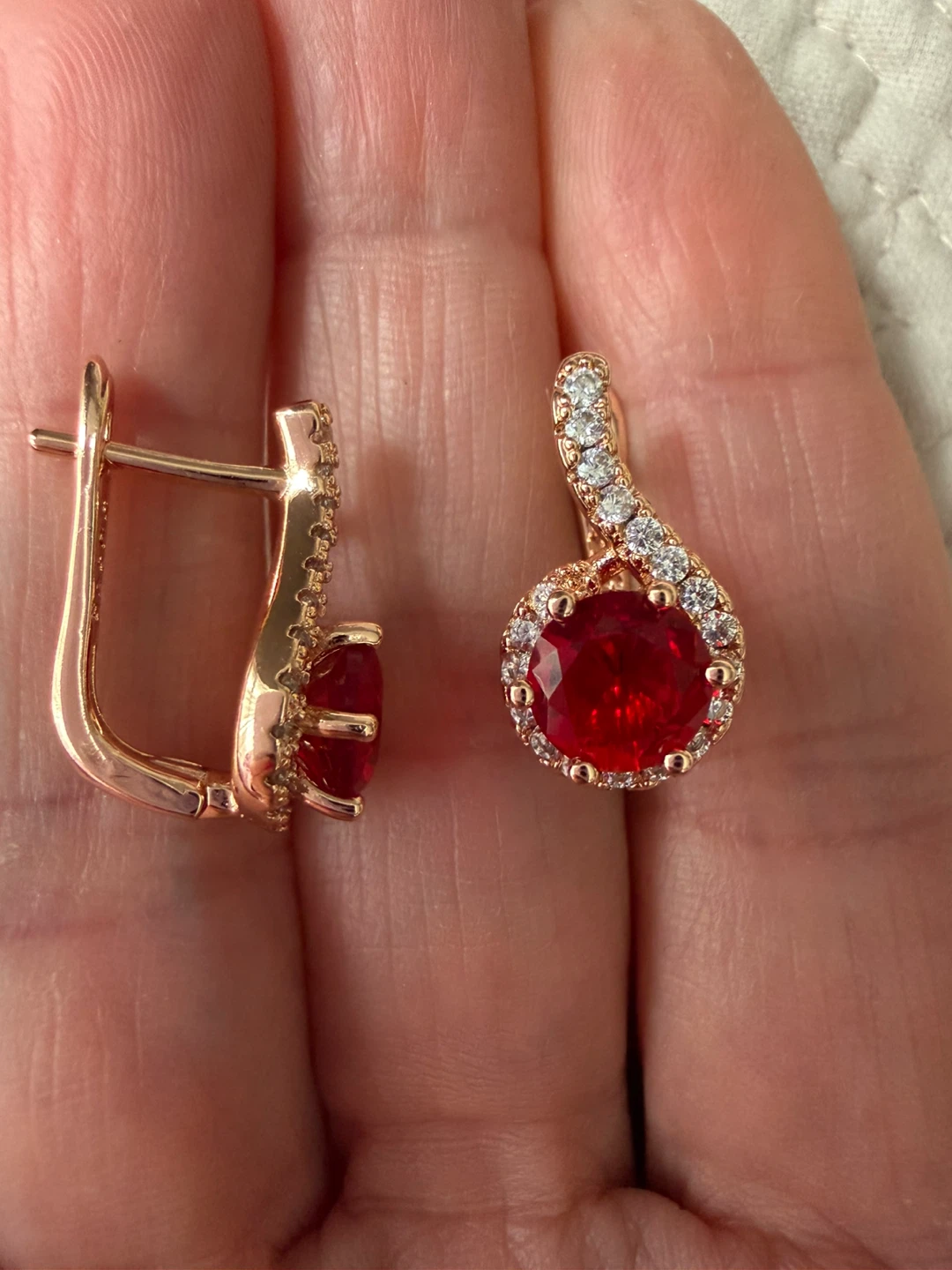14k ruby earrings
